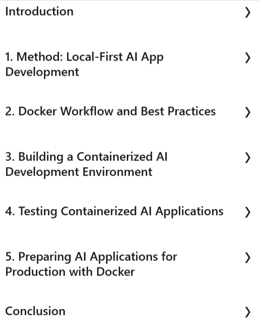 Docker for Local AI App Development: Build Lightweight, Containerized AI Applications Content