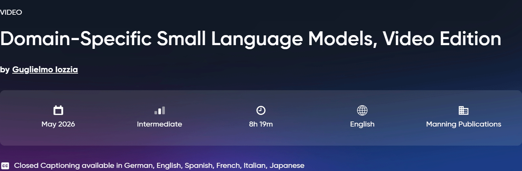 Domain-Specific Small Language Models, Video Edition