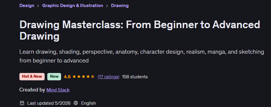 Drawing Masterclass: From Beginner to Advanced Drawing