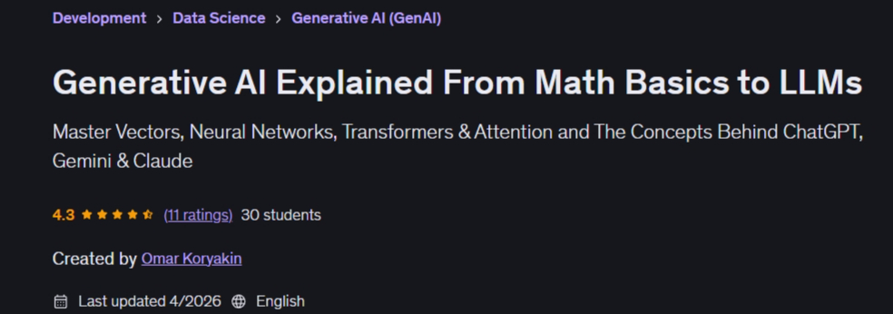 Generative AI Explained From Math Basics to LLMs