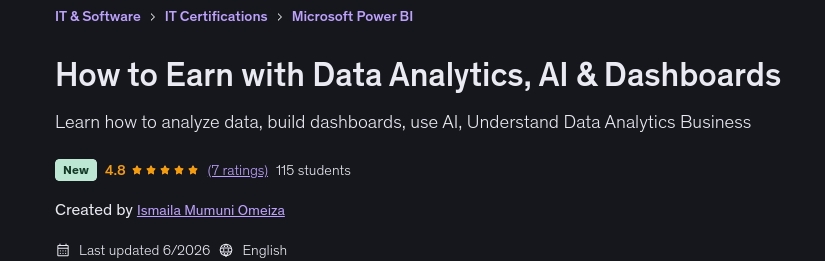 How to Earn with Data Analytics, AI & Dashboards