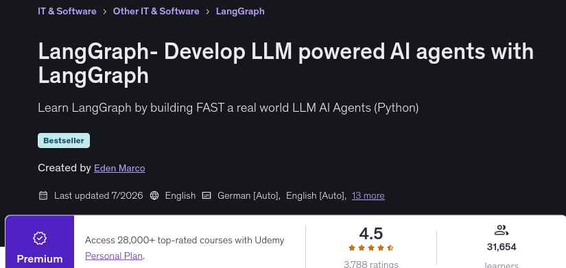 LangGraph- Develop LLM powered AI agents with LangGraph