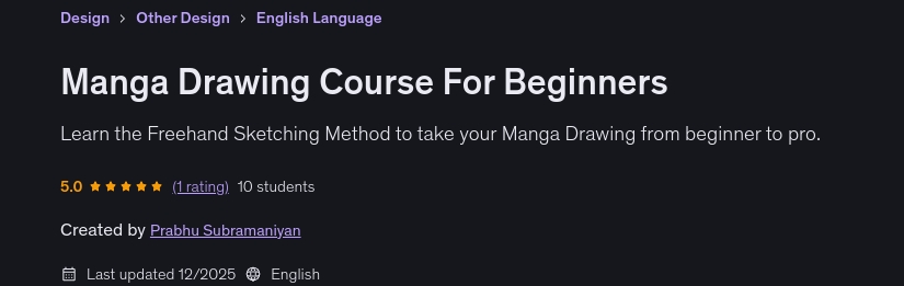 Manga Drawing Course For Beginners