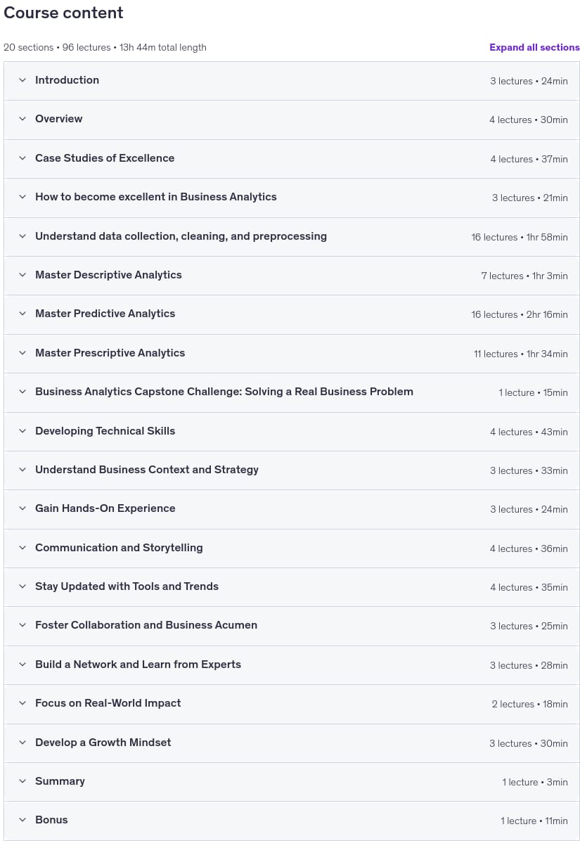 Master in Business Analytics