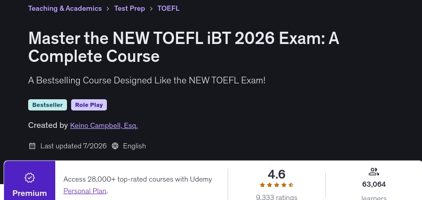 Master the NEW TOEFL iBT 2026 Exam_ A Complete Course