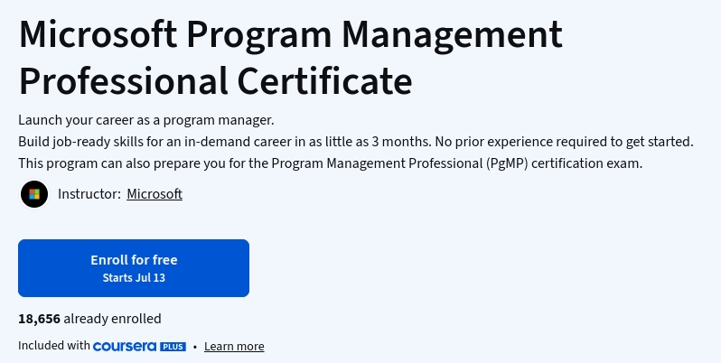 Microsoft Program Management Professional Certificate