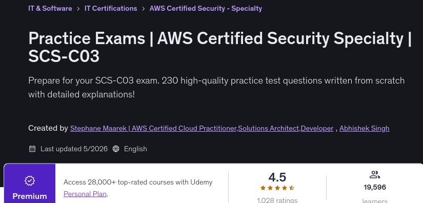 Practice Exams _ AWS Certified Security Specialty _ SCS-C03