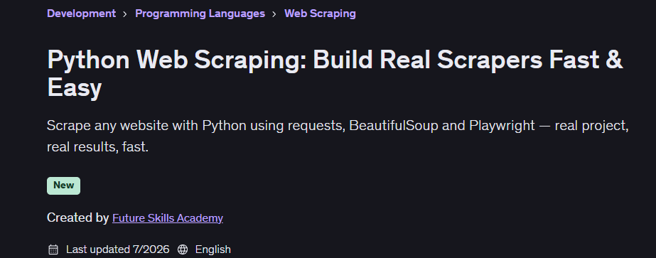 Python Web Scraping: Build Real Scrapers Fast & Easy