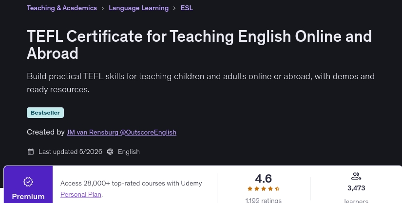 TEFL Certificate for Teaching English Online and Abroad