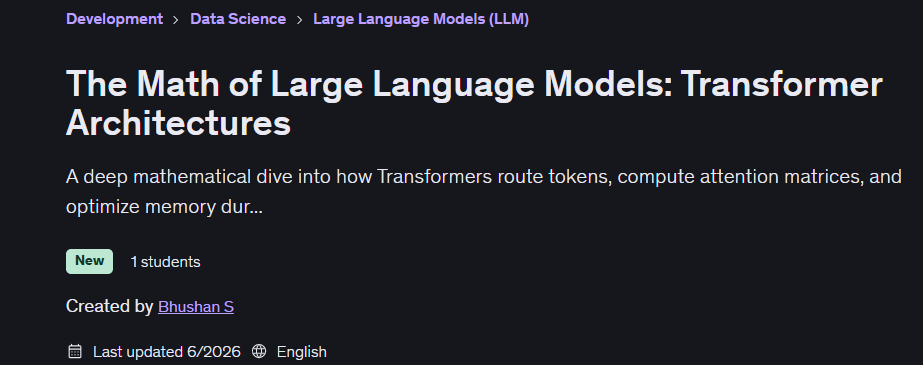The Math of Large Language Models: Transformer Architectures