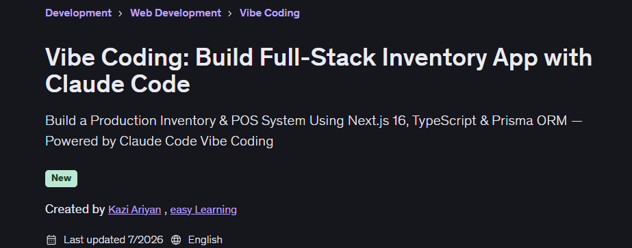 Vibe Coding: Build Full-Stack Inventory App with Claude Code