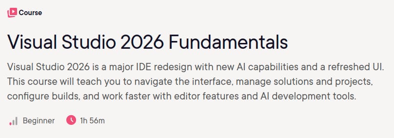Visual Studio 2026 Fundamentals