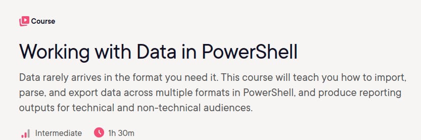 Working with Data in PowerShell