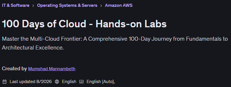 100 Days of Cloud - Hands-on Labs