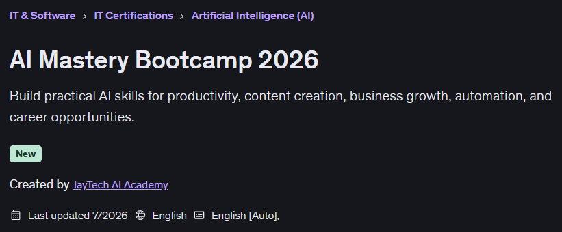 AI Mastery Bootcamp 2026