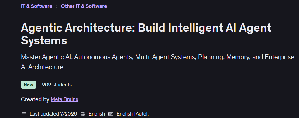 Agentic Architecture Build Intelligent AI Agent Systems 