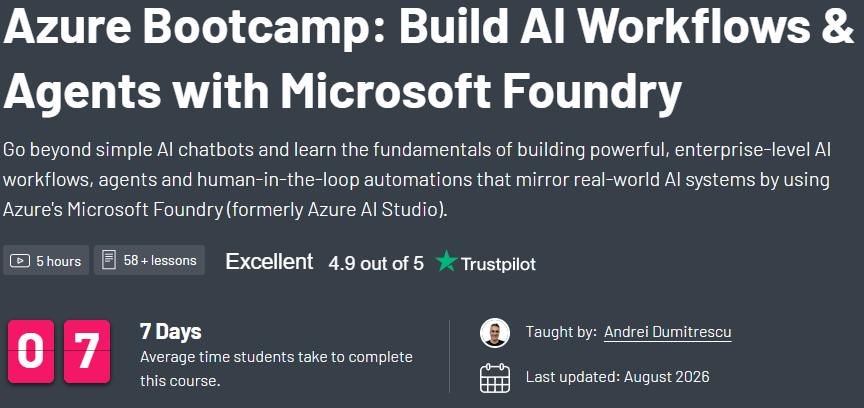Azure Bootcamp: Build AI Workflows & Agents with Microsoft Foundry