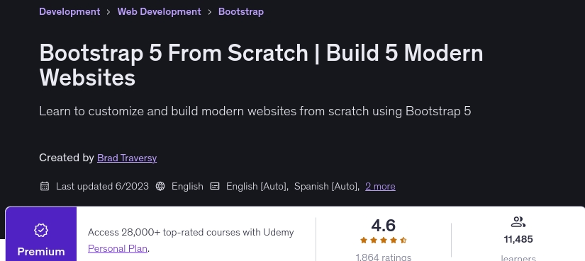 Bootstrap 5 From Scratch _ Build 5 Modern Websites