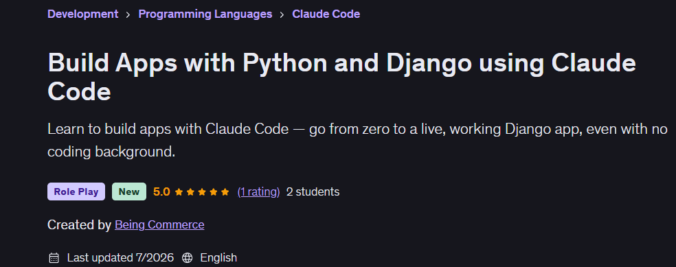 Build Apps with Python and Django using Claude Code