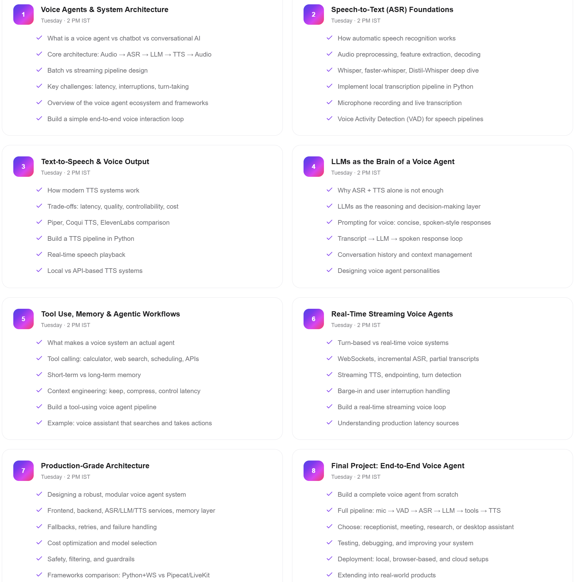 Build Voice Agents. From Scratch. Content