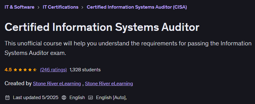 Certified Information Systems Auditor