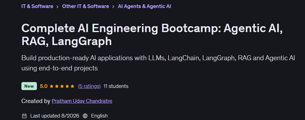 Complete AI Engineering Bootcamp: Agentic AI, RAG, LangGraph
