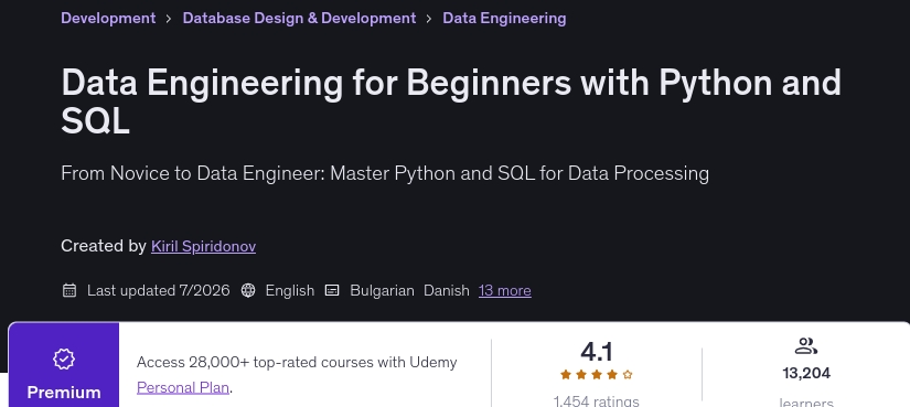 Data Engineering for Beginners with Python and SQL