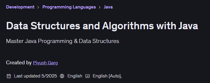 Data Structures and Algorithms with Java