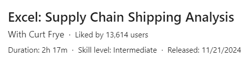 Excel: Supply Chain Shipping Analysis