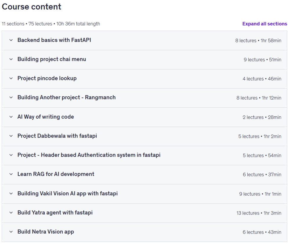 FastAPI with GenAI and AgenticAI project - From Basic to AI Content