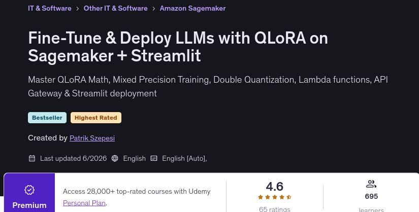 Fine-Tune & Deploy LLMs with QLoRA on Sagemaker + Streamlit