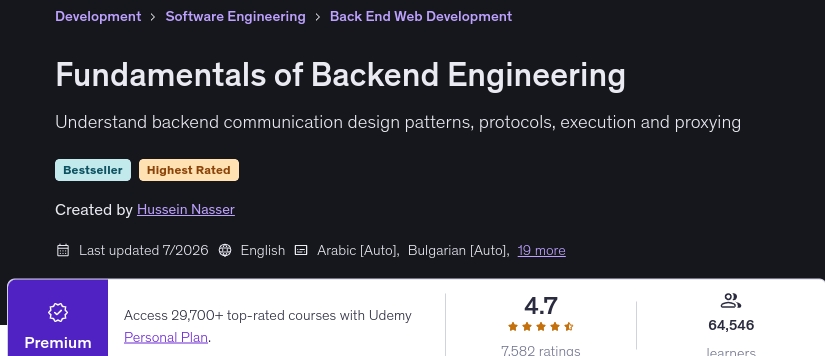 Fundamentals of Backend Engineering