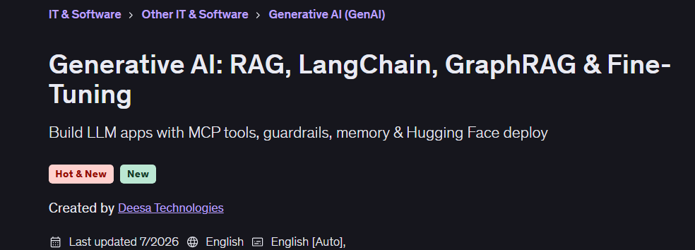 Generative AI: RAG, LangChain, GraphRAG & Fine-Tuning