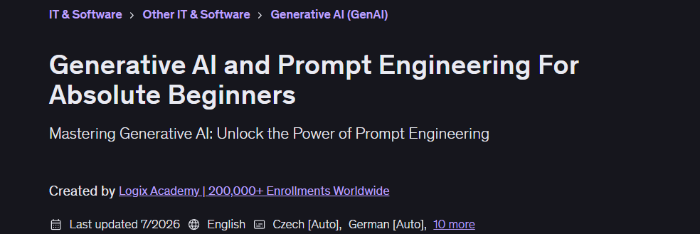 Generative AI and Prompt Engineering For Absolute Beginners 
