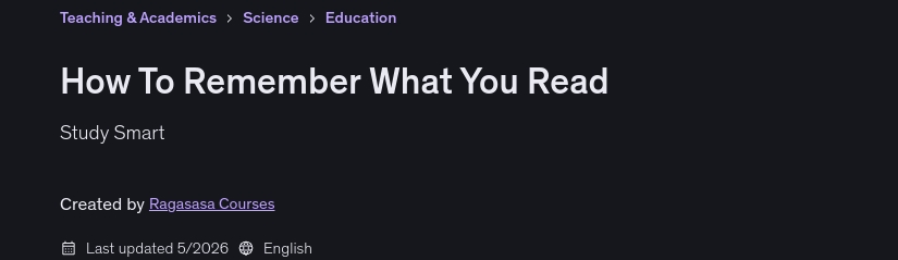 How To Remember What You Read