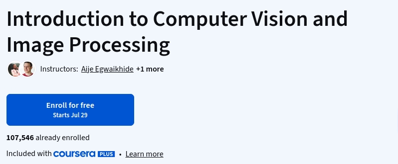 Introduction to Computer Vision and Image Processing