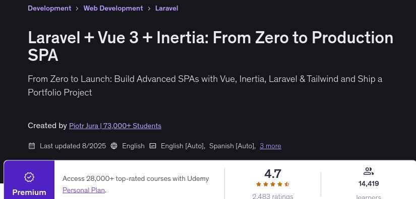 Laravel + Vue 3 + Inertia_ From Zero to Production SPA