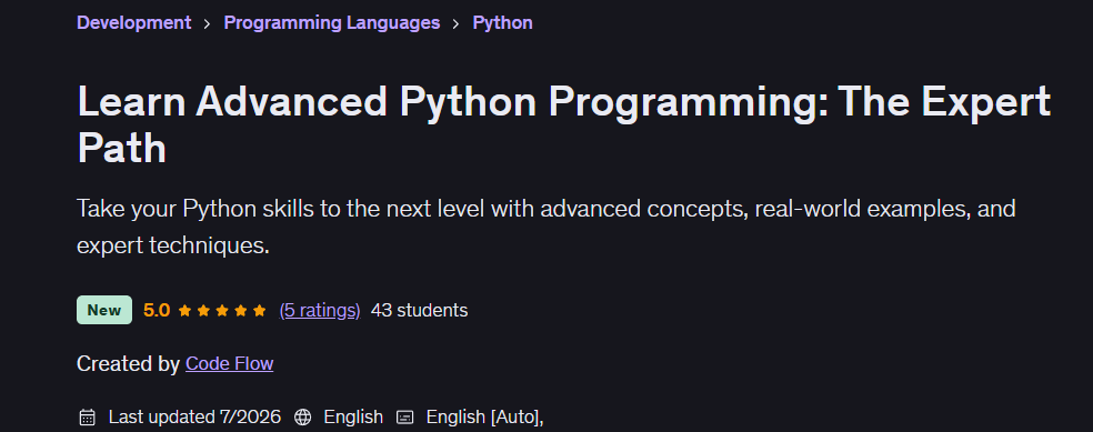 Learn Advanced Python Programming: The Expert Path
