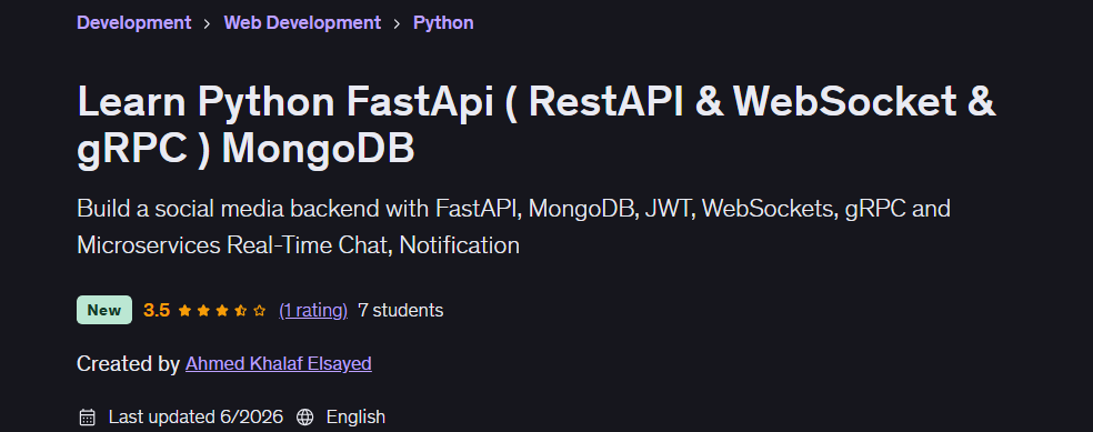 Learn Python FastApi ( RestAPI & WebSocket & gRPC ) MongoDB