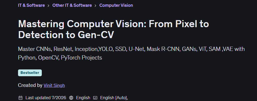 Mastering Computer Vision: From Pixel to Detection to Gen-CV