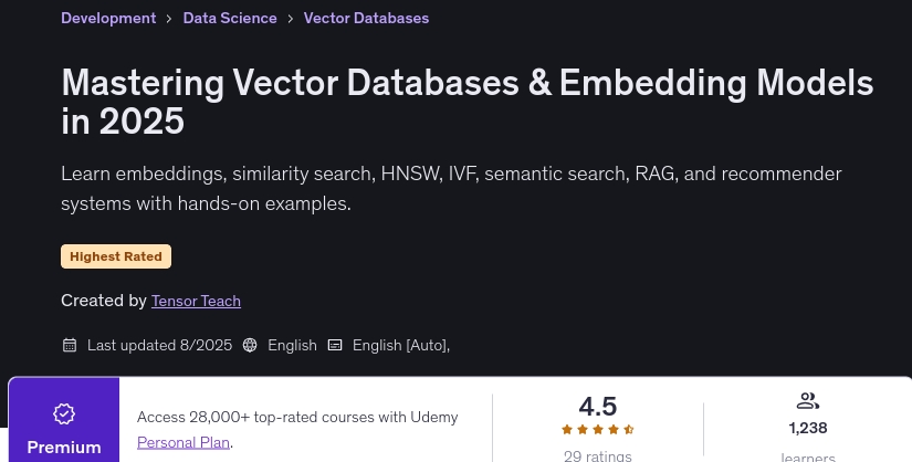 Mastering Vector Databases & Embedding Models in 2025