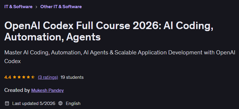 OpenAI Codex Full Course 2026: AI Coding Automation Agents