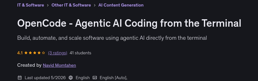 OpenCode - Agentic AI Coding from the Terminal