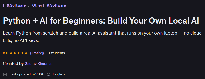 Python + AI for Beginners: Build Your Own Local AI