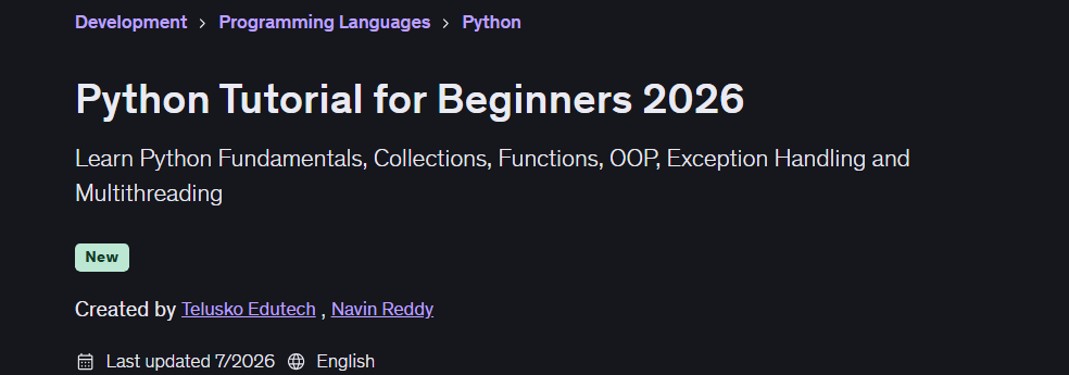 Python Tutorial for Beginners 