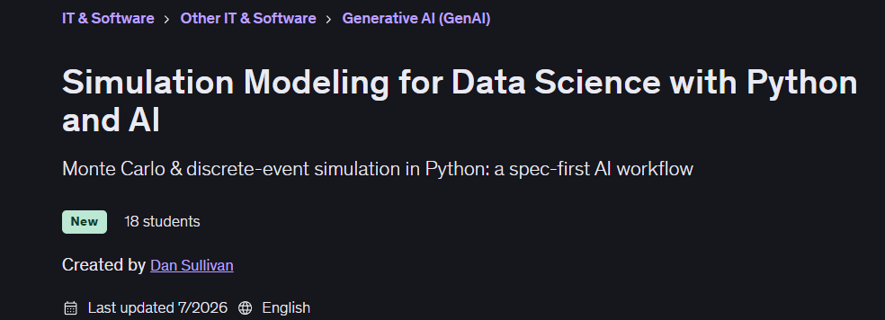 Simulation Modeling for Data Science with Python and AI