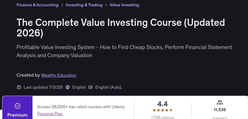 The Complete Value Investing Course (Updated 2026)