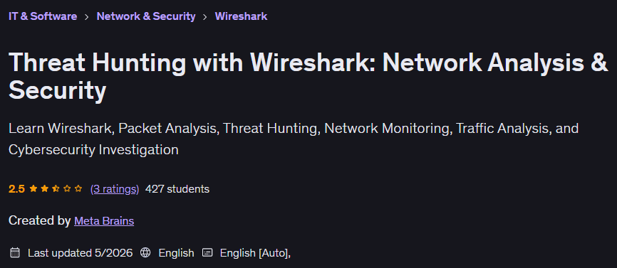 Threat Hunting with Wireshark: Network Analysis & Security