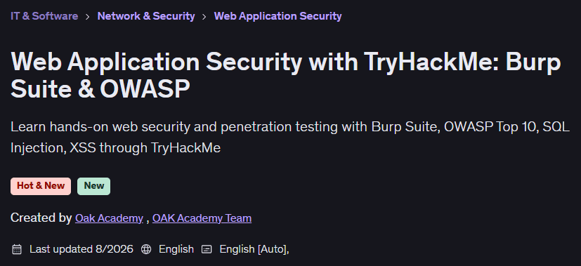 Web Application Security with TryHackMe: Burp Suite & OWASP