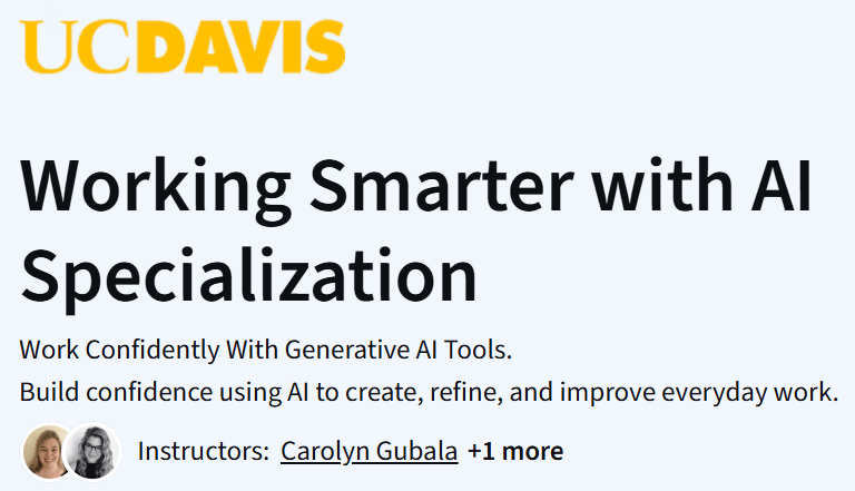 Working Smarter with AI Specialization